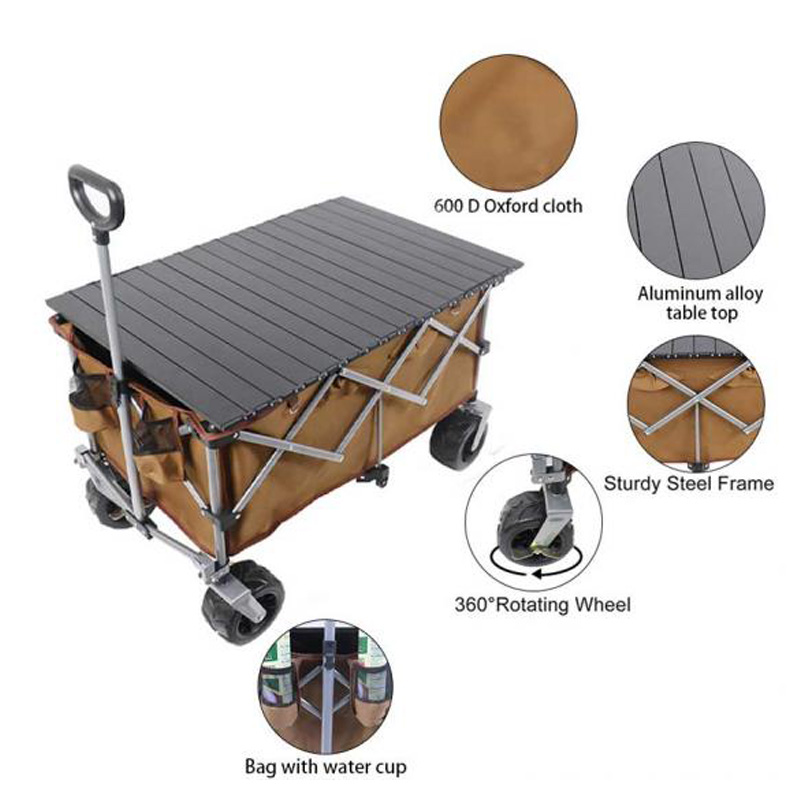 Carrello da campeggio all'aperto pieghevole