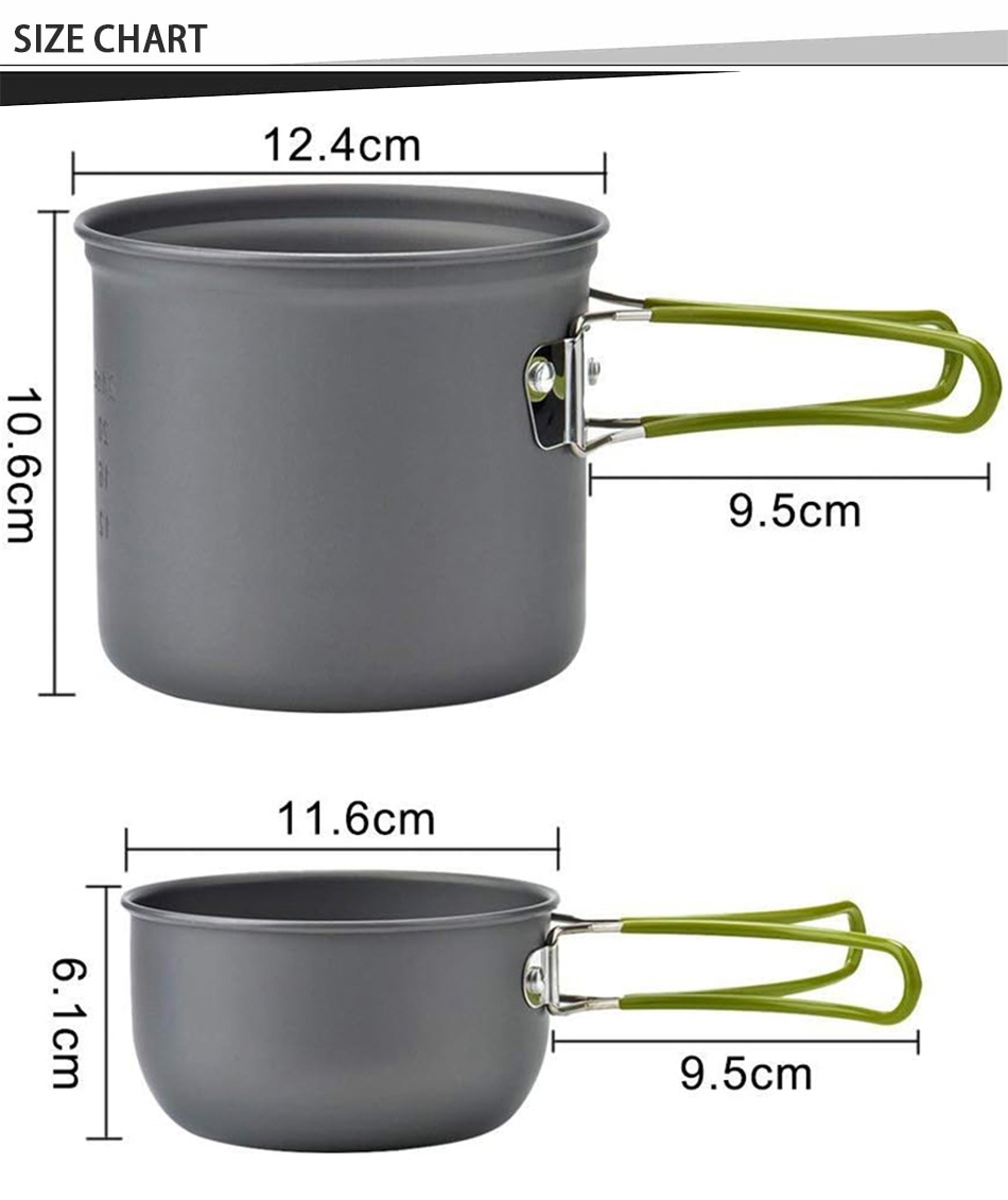 dimensioni del kit da cucina da campeggio