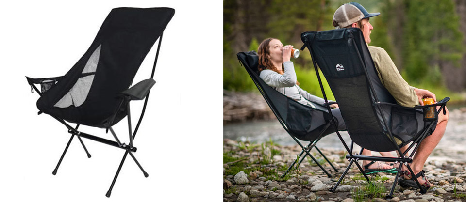 High-back folding chair