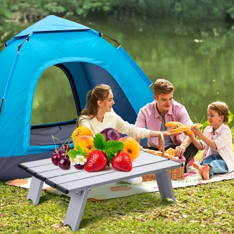 tavolo da picnic pieghevole portatile leggero tavolo da campeggio esterno con piano in alluminio e borsa per il trasporto per picnic, all'aperto