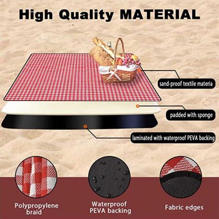 coperta da spiaggia con tappetino da picnic in tela lavabile ecologica 