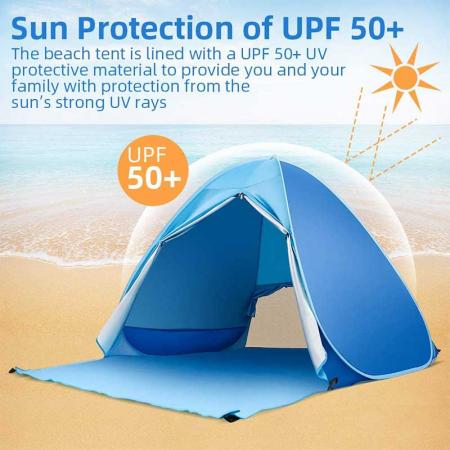 Tenda da spiaggia per bambini portatile istantanea con protezione solare UPF 50+ 