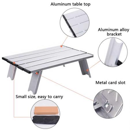 tavolo pieghevole in alluminio campeggio in alluminio all'aperto leggero per cortili in spiaggia BBQ party 