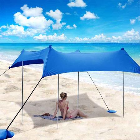 Tenda da spiaggia pop-up Tenda da pesca Tenda da sole Tenda da sole da spiaggia con pala da sabbia, picchetti da terra e pali di stabilità 