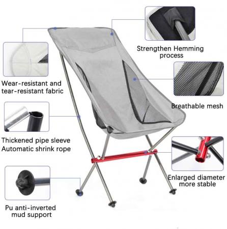sedia da spiaggia in alluminio portatile da campeggio pieghevole con borsa per il trasporto sedia da spiaggia ultraleggera resistente 