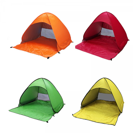 Tenda da spiaggia facile da installare, tenda da spiaggia anti-uv, tenda da spiaggia, tenda da sole, tenda da sole con 3 finestre a rete, adatta a 2-3 persone 