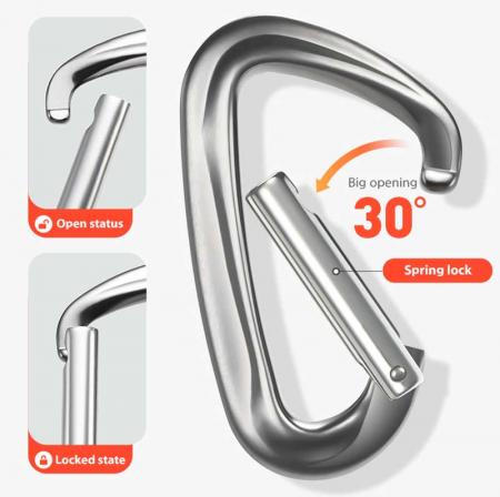 moschettone personalizzato clip in alluminio da appendere all'aperto fibbia portachiavi arrampicata moschettone 