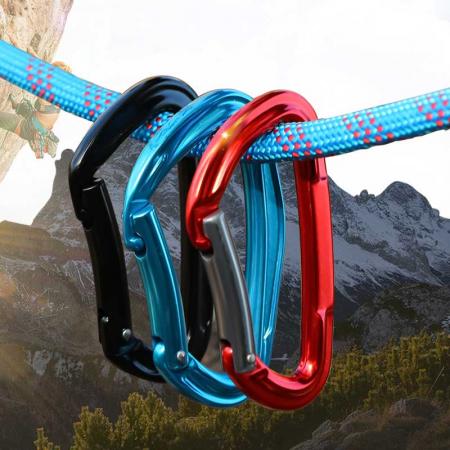moschettone da arrampicata personalizzato all'ingrosso pesante clip in lega di alluminio moschettone guinzaglio per cani da discesa in corda doppia 