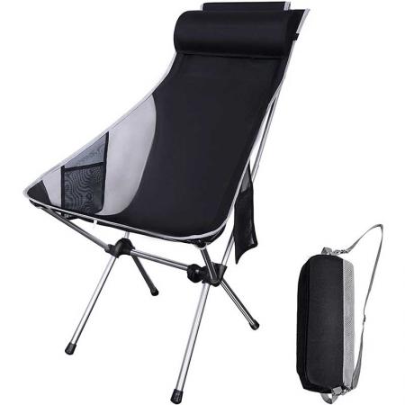 sedia da campeggio pieghevole ultraleggera in vendita calda, sedia da viaggio compatta portatile con schienale alto 