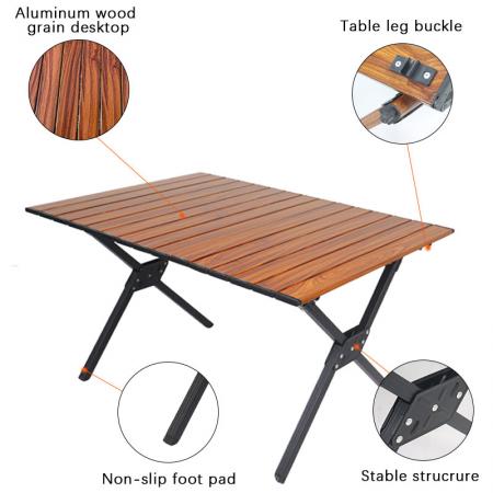 tavolo pieghevole in legno tavolo da campeggio portatile per picnic all'aperto / al coperto, campeggio, spiaggia, barbecue, cortile 