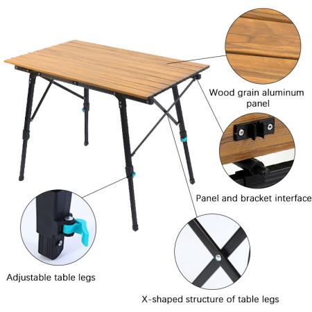 tavolo regolabile in altezza tavolo da campeggio esterno portatile pieghevole leggero tavolo per picnic spiaggia regolabile in altezza gamba del tavolo 