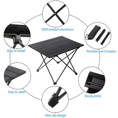 Tavolo da campeggio portatile pieghevole ultraleggero in alluminio 