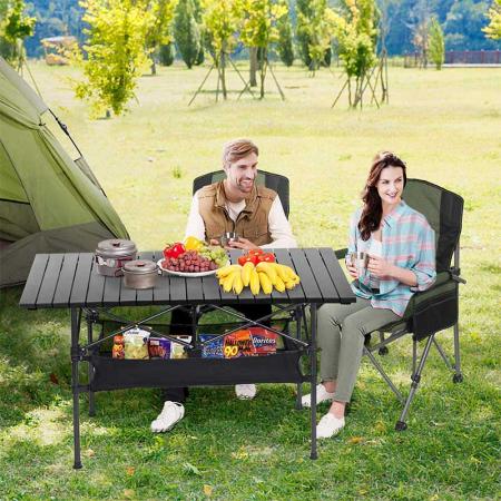 Grande tavolo da picnic pieghevole arrotolabile in alluminio da campeggio 