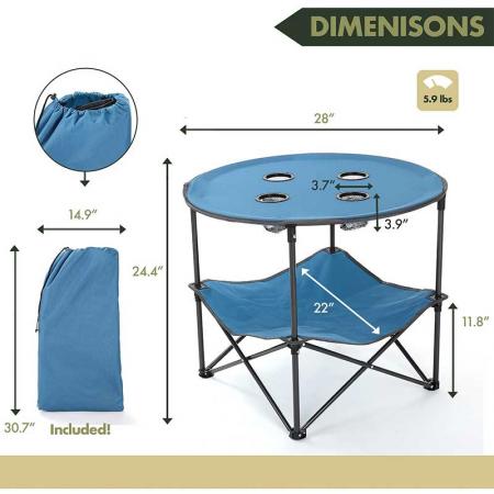 tavolo da campeggio pieghevole ultraleggero per picnic all'aperto in campeggio 