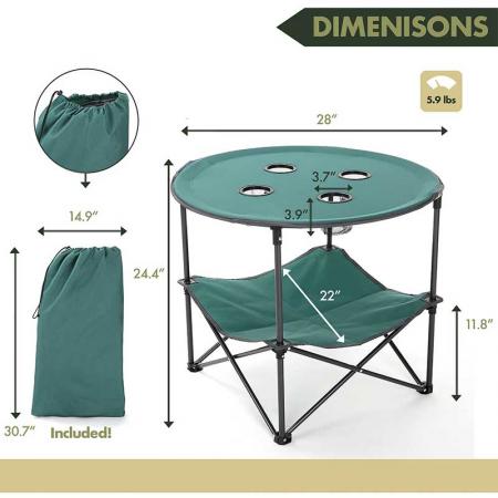 tavolo pieghevole tavolo da campeggio portatile ultraleggero compatto con borsa per il trasporto per picnic all'aperto in campeggio 