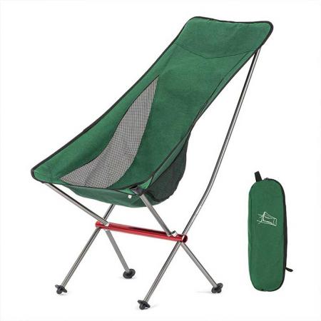 sedia da spiaggia in alluminio pieghevole sedia da campeggio leggera con schienale alto con borsa per il trasporto per escursionismo all'aperto zaino in spalla 
