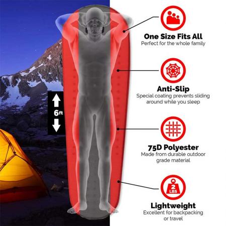 materassino da campeggio gonfiabile materassino autogonfiabile imbottitura in schiuma leggera per escursioni in campeggio 