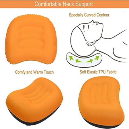 cuscini gonfiabili ergonomici comodi comprimibili per supporto collo e lombare 