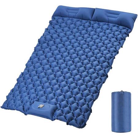 Materassino gonfiabile per 2 persone con cuscino d'aria, materassino doppio portatile per escursionismo in campeggio 