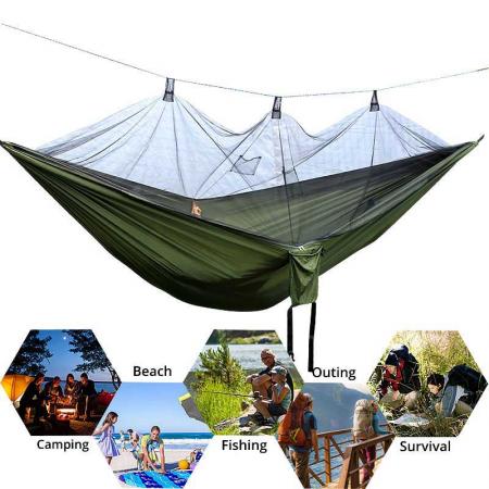 amache portatili per amaca a rete per insetti da campeggio per escursioni all'aperto al coperto, campeggio, viaggi con zaino in spalla, cortile 