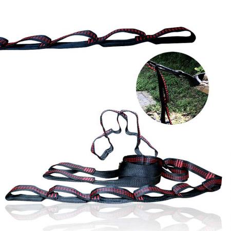 le cinghie dell'albero dell'amaca fissano gli accessori dell'amaca da campeggio per impieghi gravosi con 2 moschettoni 