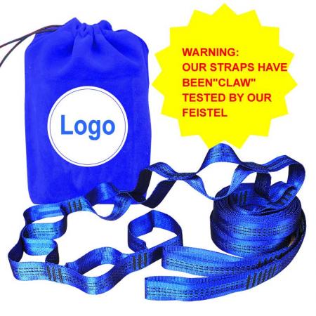 Cinghie per amaca blu MOQ con logo personalizzato 2022 per kit sistema di sospensione per amaca 
