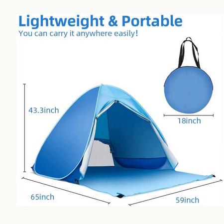 tenda da spiaggia pop-up automatica militare pieghevole impermeabile per famiglie di grandi dimensioni leggera in fibra di vetro per esterni
 