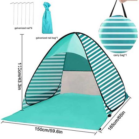 tenda da picnic classificata UPF50+ per tenda da spiaggia pop-up con protezione UV
 