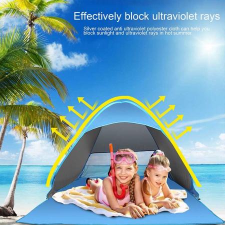 tenda da spiaggia pop-up all'aperto per 2-3 persone per adulti, bambini, bambini
 