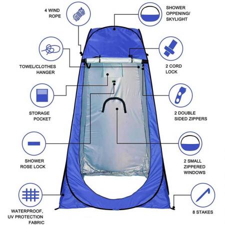 Tenda da doccia da campeggio Tenda pop-up per la privacy per il tuo spogliatoio portatile per tenda da bagno con doccia portatile
 