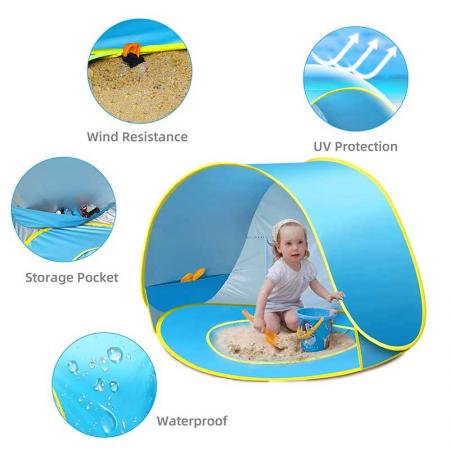 tenda da spiaggia per bambini tenda parasole pop-up con protezione per piscina UPF 50+ per tenda portatile per bambini o neonati
 