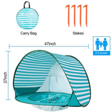 tenda da spiaggia per bambini tenda da piscina per bambini protezione dai raggi UV ripari solari mini piscina portatile
 