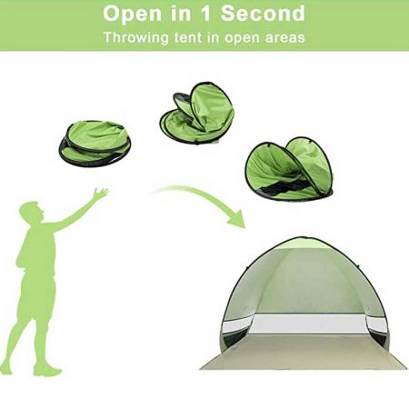 tenda da spiaggia pop-up per 1-3 persone con classificazione UPF 50+ per protezione solare UV
 