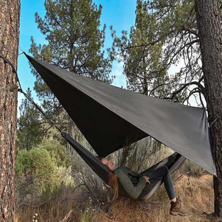 telo da campeggio impermeabile con 2 poli teloni parasole tappetino da picnic accessori da campeggio per la pesca, l'escursionismo
 
