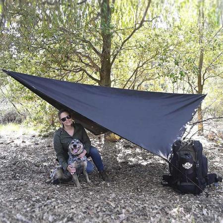 telo da campeggio impermeabile con 2 poli teloni parasole tappetino da picnic accessori da campeggio per la pesca, l'escursionismo
 