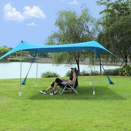tenda da spiaggia pop up tenda parasole UPF50+ con pali in alluminio baldacchino portatile per spiaggia
 