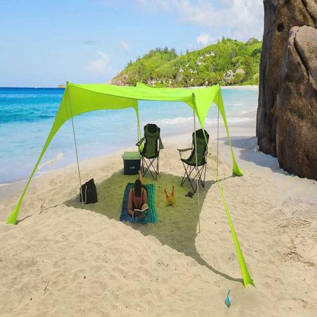 tenda da spiaggia pop up tenda parasole UPF50+ con pali in alluminio per campeggio in spiaggia e all'aperto
 
