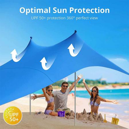 Tenda da spiaggia parasole da esterno UPF50 con protezione UV per spiaggia di pesca
 