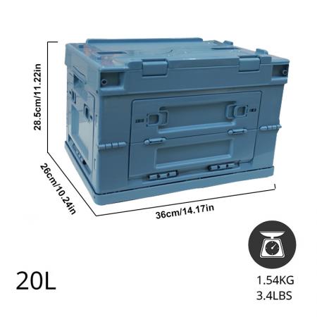 contenitore pieghevole con coperchio Carrello pieghevole da 50 litri contenitore portatile per picnic in auto
 