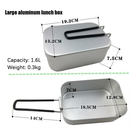 Contenitore per il pranzo in alluminio per alimenti con manico Contenitore per il pranzo bento rettangolare in alluminio per uso alimentare per campeggio all'aperto 