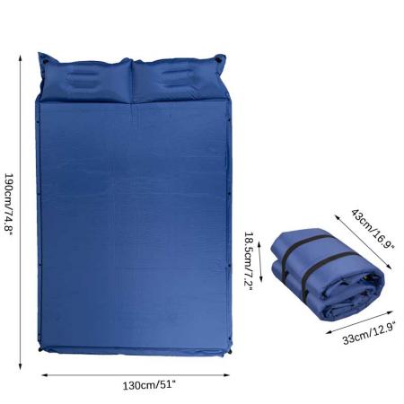 Materassino per dormire doppio autogonfiabile Materasso per materassino per doppia persona 190T Spring Sub-Spun con cuscino 