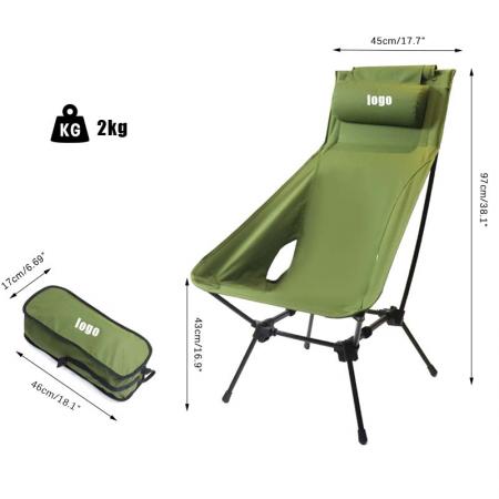Sedie da spiaggia pieghevoli da campeggio in alluminio leggero portatile con schienale alto da campeggio all'ingrosso 