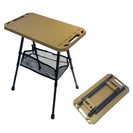 Tavolo quadrato tattico pieghevole portatile compatto da picnic pieghevole per esterni
         