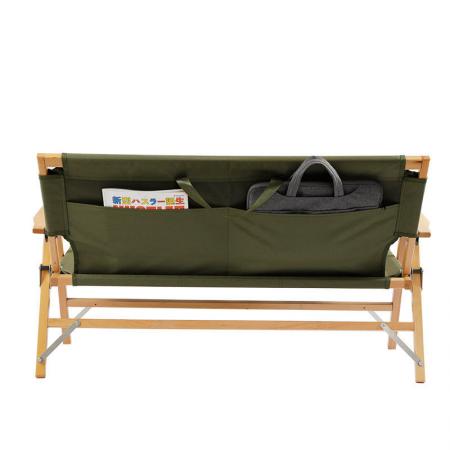 Doppia sedia portatile da campeggio in legno massello da picnic sulla spiaggia 