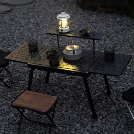 Tavolo da campeggio pieghevole in alluminio portatile regolabile leggero con combinazione gratuita per esterni Igt 