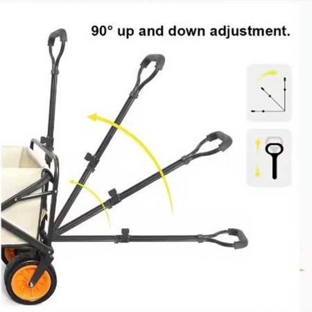 Carrello da giardino pieghevole per esterni con ruota stretta da 5 pollici con desktop