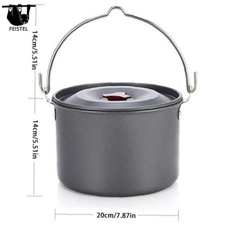 Accessori da campeggio 4L Pentole da cucina in lega di alluminio Pentola sospesa leggera 