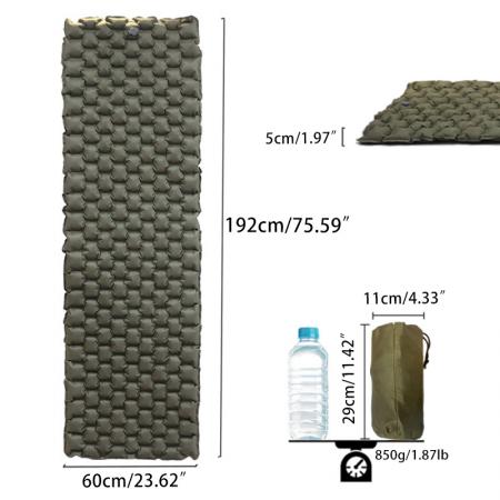 ultralight double sided suede waterproof tpu inflatable camping sleeping pad