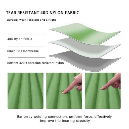 Cuscino per sedia ad aria portatile casual da campeggio con angolo regolabile per esterni, spiaggia, campeggio 