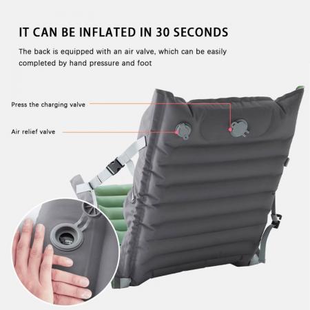 Cuscino per sedia ad aria portatile casual da campeggio con angolo regolabile per esterni, spiaggia, campeggio 